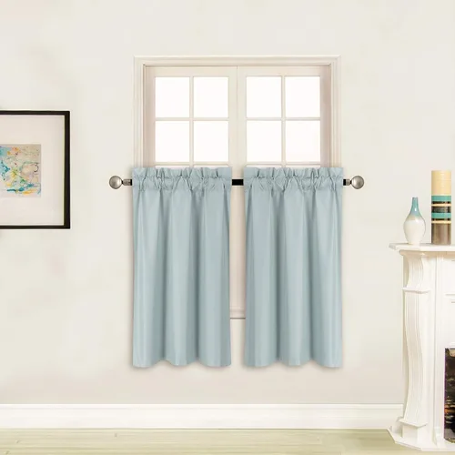 Vista 17 de Better Home Style - Cortina aislante para ventana, 2 paneles, 100% opaca, paneles cortos para cocina, baño o cualquier ventana pequeña