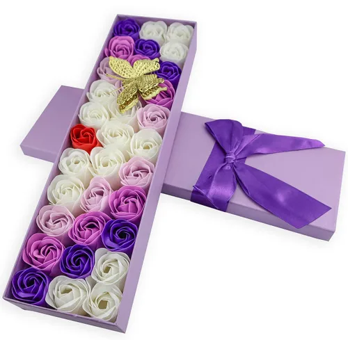 Vista 6 de JIALEEY 33 piezas de jabón de baño perfumado floral pétalos de flores, aceite esencial para plantas, juego de jabón de rosas, ideas de regalo
