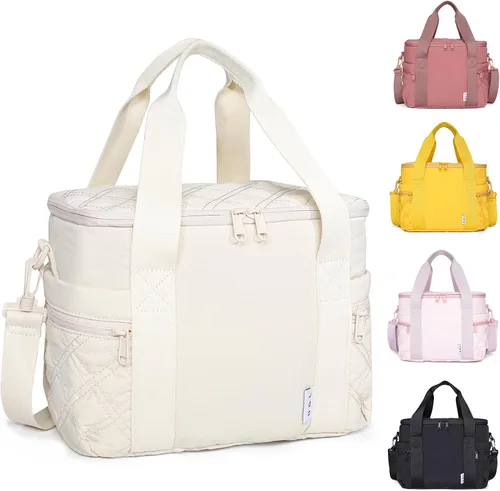 Vista 14 de NOL Natural Organic Lifestyle Bolsa Térmica de Almuerzo de Nylon para Mujeres Bonita Bolsa de Almuerzo Acolchada Grande A Prueba de Fugas Aislada