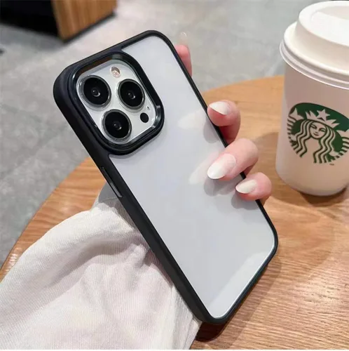 Vista 2 de kaitesi Funda transparente para iPhone 11 Pro, funda transparente con agujero para correa, dos tonos, color a prueba de golpes, marco de parachoques