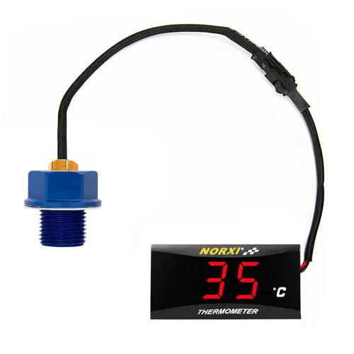 Vista 16 de Medidor de temperatura de aceite de motocicleta Medidor digital de temperatura de aceite termómetro electrónico con adaptador de sensor de Azul