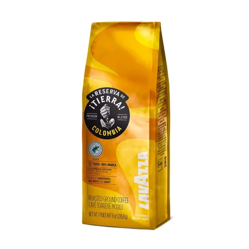 Vista 6 de Lavazza ¡TIERRA! Colombia 100% Arábica - Café filtrado auténtico italiano, mezclado y tostado en Italia, aroma afrutado con un cuerpo equilibrado