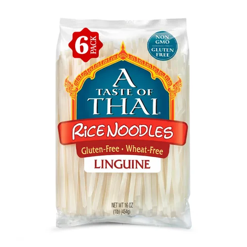 Vista 14 de A Taste of Thai Fideos de Arroz Fettuccine (Corte Recto) Sabor Tailandés de Calidad de Restaurante en Minutos Vegano, Sin Gluten, Sin Trigo, Sin