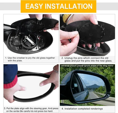 Vista 6 de X AUTOHAUX Espejo retrovisor lateral derecho del coche con placa de respaldo para Opel Zafira B 2009-2014 1428378
