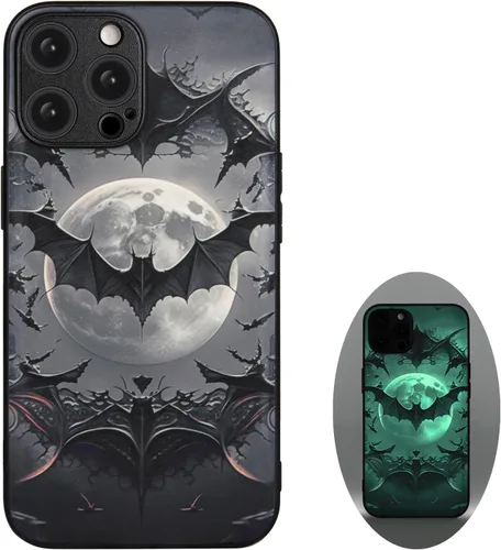 Vista 19 de X spirit Funda genial para iPhone 11, diseño de esqueleto de calavera, estilo gótico atrevido emo luminoso, dedo medio, rock n roll, se ilumina