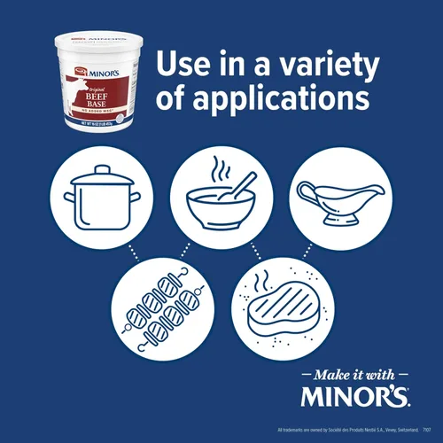 Vista 5 de Minor's Base de Res, Ideal para Caldo de Sopa y Salsas, 0 Gramos de Grasas Trans, Sin MSG Añadido, Recipiente de 16 oz