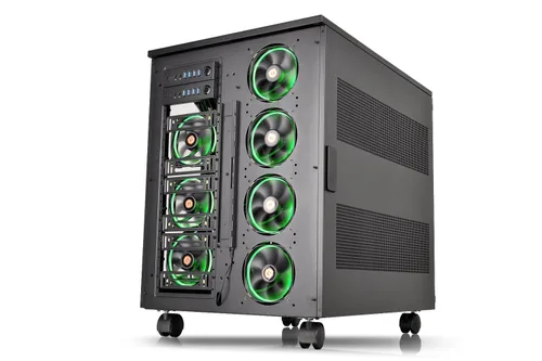 Vista 11 de Thermaltake Core W200 Capaz de sistema dual, refrigeración por agua extrema, XL-ATX, completamente modular/desmontable, certificada Tt, caja