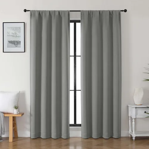 Vista 45 de Gwine Cortinas opacas para dormitorio, 54 pulgadas de largo, paneles de cortina de ventana con aislamiento térmico y reducción de ruido, cortinas
