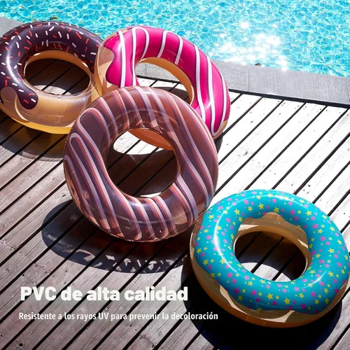 Vista 3 de Sloosh 4 Pack Inflatable Pool Floats, Pool Tube Rings, Swim Tubes, Floaties Toys, Beach Swimming Party Toys for Kids and Adults