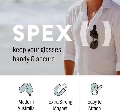 Vista 3 de SPEX Glasses Clips (2-pack) - Magnetic Glasses Holder for Clothes. Eyewear Strap Alternative, ID Badge Holder.