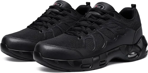 Vista 9 de LARNMERN Zapatos de punta de acero para hombres zapatos de seguridad ligeros de trabajo con cojín de aire de construcción Zapatos Punta de Acero