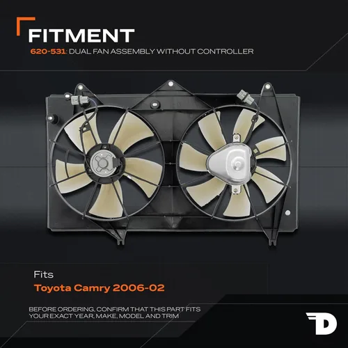 Vista 2 de Dorman Conjunto de ventilador de refrigeración del motor 620-531 compatible con modelos seleccionados de Toyota