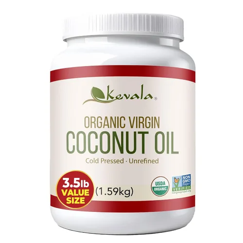 Vista 11 de Kevala Aceite de coco orgánico - Tarro de vidrio, 16 oz, belleza y grapas