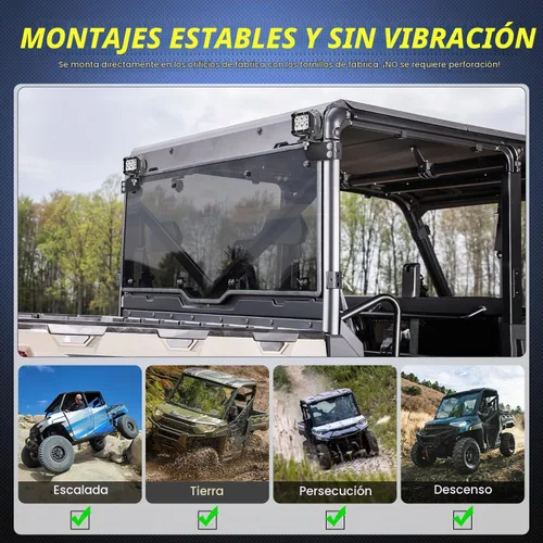 Vista 6 de Nilight Soportes de montaje para barra de luces de respaldo del techo trasero Luces LED inversas Compatible con jaula Pro-fit de Polaris Compatible