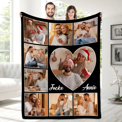 Vista 19 de Manta con fotos personalizada para novio, regalos del día de San Valentín, manta de fotos personalizada, regalos de novio de novia, regalos del día