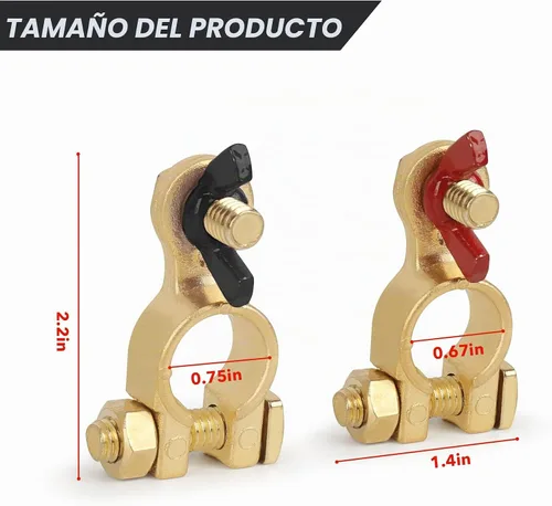 Vista 3 de SINGARO Conector de terminal de batería para coche, cable de cobre puro, clip de poste superior, polo positivo y negativo, aplicable a accesorios