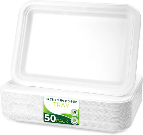 Vista 11 de 150 platos de papel marrón 100% compostables de 10 pulgadas, platos desechables resistentes de 3 compartimentos, platos seccionales ecológicos