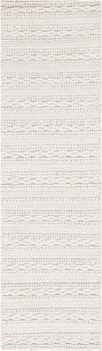 Vista 3 de SAFAVIEH Natura Collection - Alfombra de pasillo, 2 pies 3 pulgadas x 8 pies, marfil, diseño de granja, lana hecha a mano, ideal para sala de estar