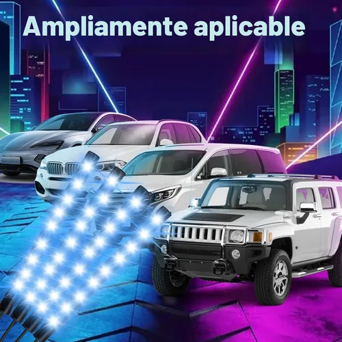Vista 6 de BFXM Luces interiores de automóvil, tira de luces LED de 12 V con adaptador de encendedor de cigarrillos, aplicación y control remoto