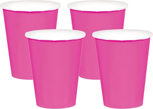 Vista 13 de Vibrantes vasos de papel morados (paquete de 20) – 9 onzas – Perfecto para fiestas, reuniones, picnics y uso doméstico