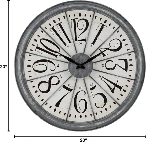 Vista 6 de La Crosse Technology Reloj de pared de cuarzo Alice gris de 20 pulgadas - 404-3950
