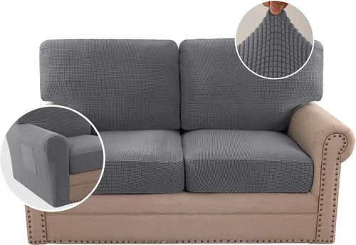 Vista 56 de H.VERSAILTEX Fundas elásticas para sillas de varias piezas, fundas para cojines ajustables para asiento y respaldo