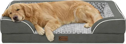 Vista 95 de Camas ortopédicas para perros grandes, cama de espuma viscoelástica impermeable para mascotas grandes con lados 89x56 cm, sofá para perros grandes