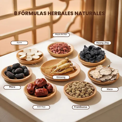 Vista 3 de Fórmula de Té de Riñón Ginseng Seis Tesoros, Té de Hierbas de Ginseng y Mora, Limpieza y Reparación de Riñones Detox, Bolsitas de Té Herbal