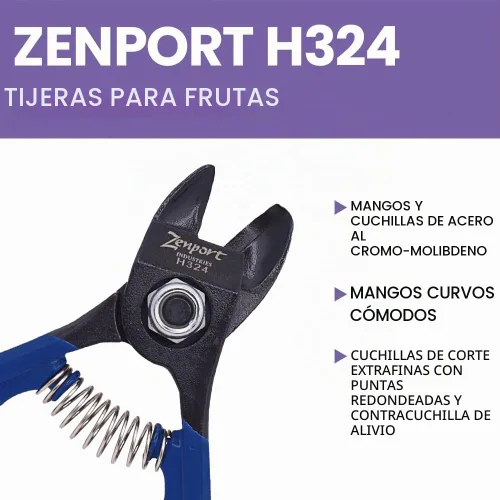 Vista 4 de Zenport H324 Clementine Citrus/Apple Fruit Clippers ergonómico, acero al cromo, 4.5 pulgadas