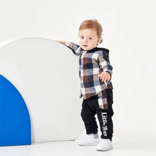 Vista 62 de Conjunto de ropa para bebés y niños pequeños, camisa con capucha y pantalones deportivos para otoño e invierno