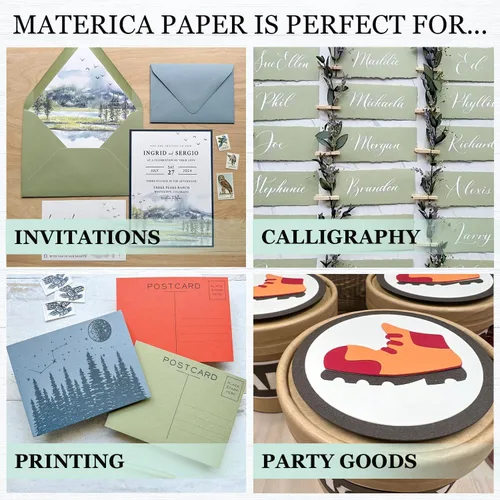 Vista 4 de Cardstock Warehouse Materica - Papel de cartulina gris arcilla – 25 hojas, 12 x 12 pulgadas – 92 lb./250GSM/16 Pt. Grueso de alta calidad gris mate