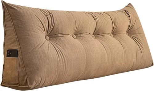 Vista 10 de Almohada grande de cuña de lectura, cojín de terciopelo para cabecero, respaldo triangular, color liso, para cama de día, litera, dormitorio
