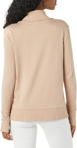 Vista 2 de Tienda Essentials Sudadera Studio Terry de manga larga con cuello embudo para mujer