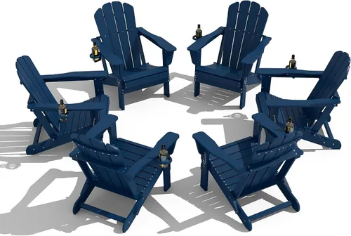 Vista 12 de Domi Folding Adirondack Chair with Cup Holder, Aruba