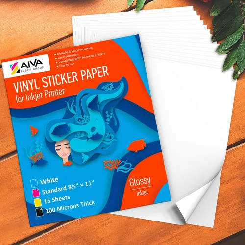 Vista 8 de Papel brillante de vinilo adhesivo para imprimir