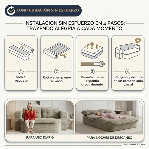 Vista 9 de Sofá cama tipo futón de 78.7 pulgadas, sofá convertible de Marrón