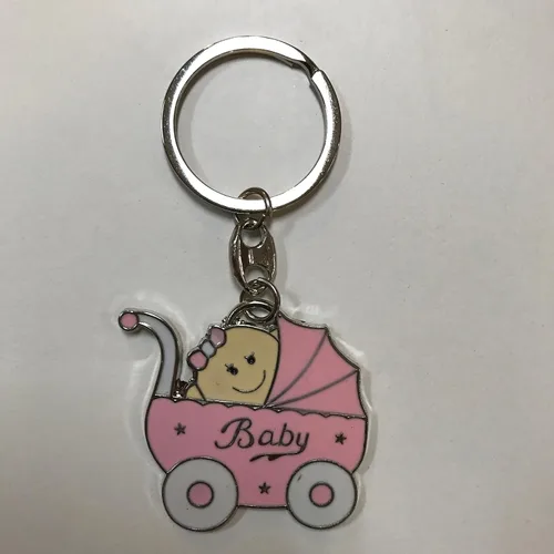 Vista 3 de 12pieza Baby Shower Party Favors niña carriola de bebé llavero recuerdos de mi baby shower de Nina