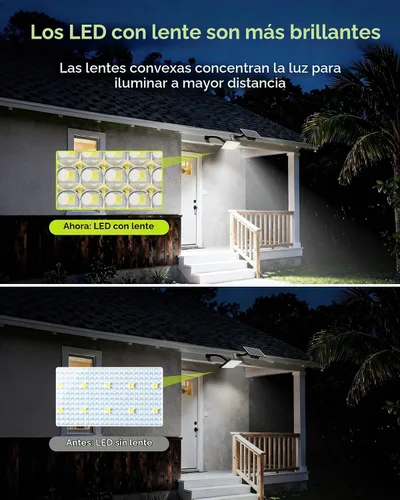 Vista 5 de JACKYLED Luces solares para exteriores, 299 LED, 1000 lúmenes, color negro