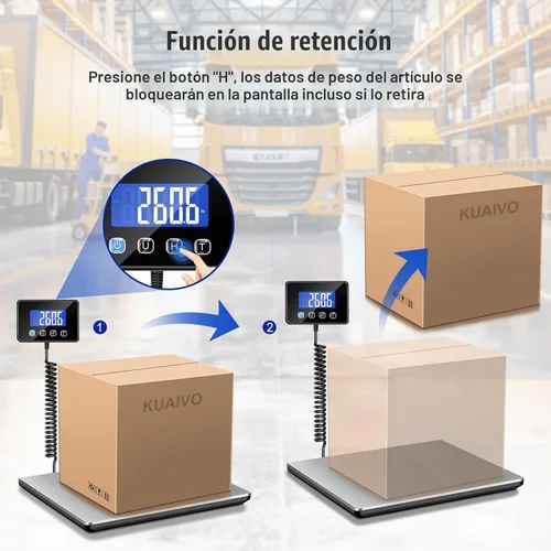 Vista 4 de KUAIVO Báscula de Envío, Báscula Postal Digital de Servicio Pesado de 660 libras para Paquetes, Báscula de Franqueo de Alta Precisión de 0.7 onzas