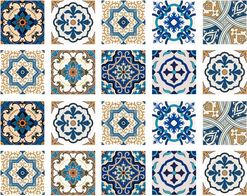 Vista 22 de Azulejos Adhesivos Despegar y Pegar Estilo Azulejo Español Portugués para Salpicadero Juego de 20 piezas (3.9_B)