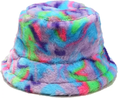 Vista 26 de Sombrero de cubo esponjoso de invierno mullido de piel peluda sombreros de pescador de piel sintética de felpa sombrero cálido para mujer
