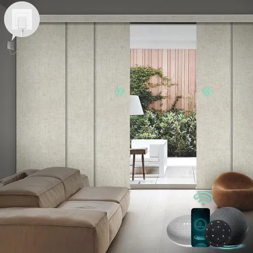 Vista 10 de Yoolax - Persianas deslizantes inteligentes personalizadas XL, persianas verticales de tela opacas para puertas de vidrio. Separador de habitación