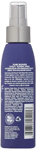 Vista 2 de Surface Hair Spray tonificante sin enjuague violeta rubio puro, potenciador de tono y tratamiento, elimina los tonos amarillos cobrizos, rubio