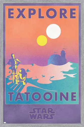 Vista 16 de Trends International Star Wars: Tatooine - Póster de pared de Explore Tatooine, 14.725 x 22.375 pulgadas, versión enmarcada de madera de granero