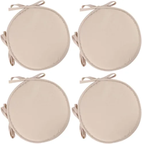 Vista 9 de Womenyiaor Juego de 4 cojines redondos para sillas para interiores y exteriores, con lazos, juego de bistró, almohadillas para sillas de comedor