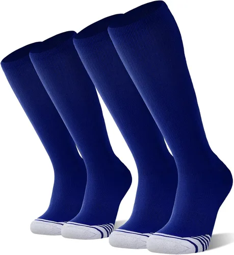 Vista 12 de FITRELL Paquete de 2/3 calcetines de béisbol y sóftbol para niños, jóvenes, hombres y mujeres, calcetines altos hasta la rodilla (varios colores)