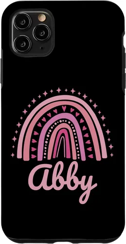 Vista 13 de Abby Name Personalized Funny Women Pink Rainbow Abby Case for iPhone 16