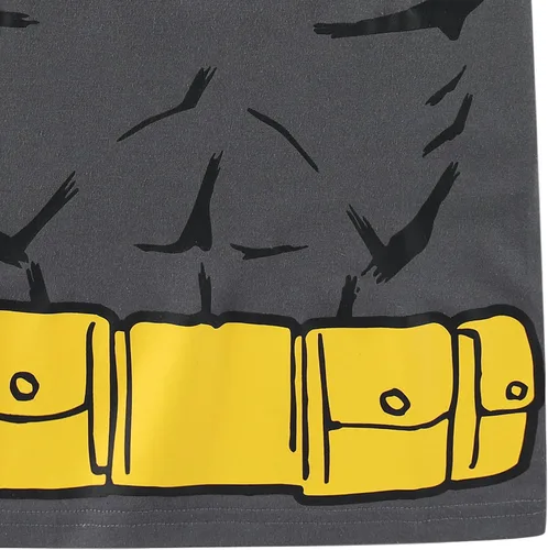 Vista 5 de WARNER BROS Batman - Camiseta de manga corta para niños pequeños y grandes Gris oscuro