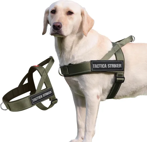 Vista 11 de Arnés para perro, chaleco ajustable mejorado a prueba de escapes, para caminar al aire libre, chaqueta suave y transpirable con tiras reflectantes