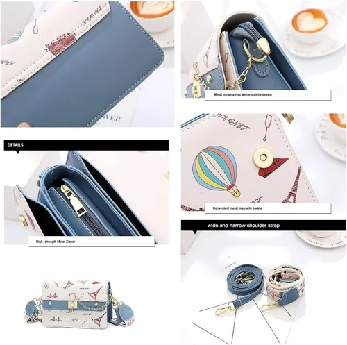 Vista 8 de Lindos monederos para mujer, bolso colorido, bolsos cruzados, bolsos de mano, bolsos de noche, bolsos de hombro para mujer